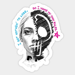 Soft Goth Doodle Skull Face Sticker